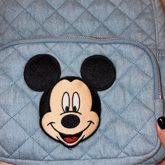 Stoney Clover Lane Denim Disney Mickey Mouse Patch Backpack - Picture 2 of 8
